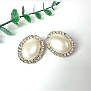 🤍Vintage Style Oval Faux Pearl Clip Earrings